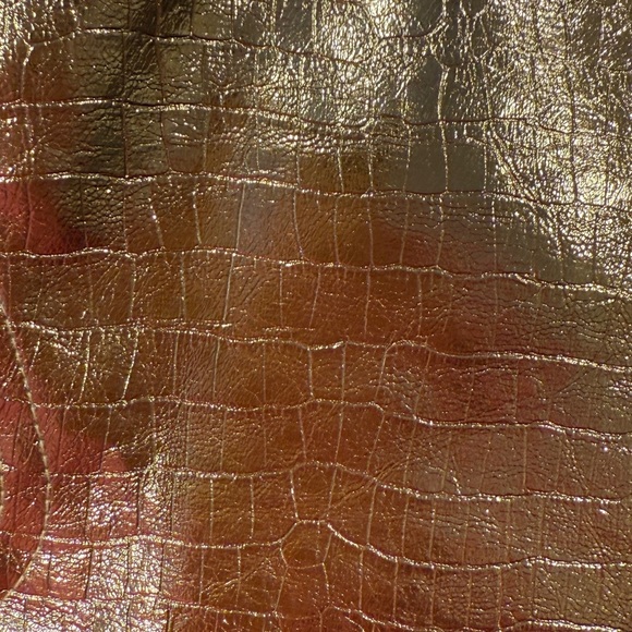 NWT Torn by Ronny Kobo Asymmetrical Faux Gold Leather Mini Skirt Size XS - Picture 10 of 10